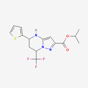 molecular formula C15H16F3N3O2S B5062045 isopropyl 5-(2-thienyl)-7-(trifluoromethyl)-4,5,6,7-tetrahydropyrazolo[1,5-a]pyrimidine-2-carboxylate 