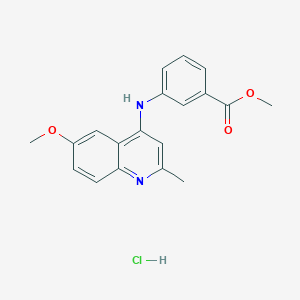 molecular formula C19H19ClN2O3 B5062063 methyl 3-[(6-methoxy-2-methyl-4-quinolinyl)amino]benzoate hydrochloride 