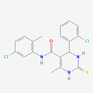 molecular formula C19H17Cl2N3OS B5062069 N-(5-chloro-2-methylphenyl)-4-(2-chlorophenyl)-6-methyl-2-thioxo-1,2,3,4-tetrahydro-5-pyrimidinecarboxamide 