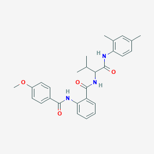 molecular formula C28H31N3O4 B5062077 N-(1-{[(2,4-dimethylphenyl)amino]carbonyl}-2-methylpropyl)-2-[(4-methoxybenzoyl)amino]benzamide CAS No. 485810-16-0