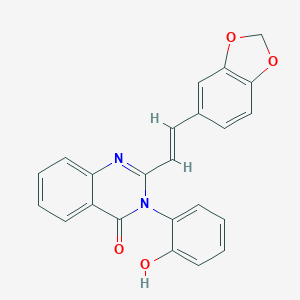 molecular formula C23H16N2O4 B506209 2-[2-(1,3-benzodioxol-5-yl)vinyl]-3-(2-hydroxyphenyl)-4(3H)-quinazolinone CAS No. 374704-92-4