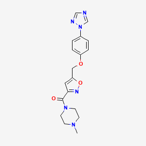 molecular formula C18H20N6O3 B5062153 1-methyl-4-[(5-{[4-(1H-1,2,4-triazol-1-yl)phenoxy]methyl}-3-isoxazolyl)carbonyl]piperazine 