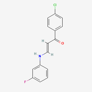 molecular formula C15H11ClFNO B5062166 1-(4-chlorophenyl)-3-[(3-fluorophenyl)amino]-2-propen-1-one 