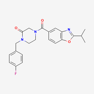 molecular formula C22H22FN3O3 B5062172 1-(4-fluorobenzyl)-4-[(2-isopropyl-1,3-benzoxazol-5-yl)carbonyl]-2-piperazinone 