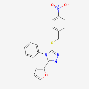 molecular formula C19H14N4O3S B5062227 3-(2-furyl)-5-[(4-nitrobenzyl)thio]-4-phenyl-4H-1,2,4-triazole 