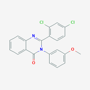 molecular formula C21H14Cl2N2O2 B506223 2-(2,4-dichlorophenyl)-3-(3-methoxyphenyl)quinazolin-4(3H)-one 