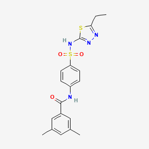 molecular formula C19H20N4O3S2 B5062257 N-(4-{[(5-ethyl-1,3,4-thiadiazol-2-yl)amino]sulfonyl}phenyl)-3,5-dimethylbenzamide 