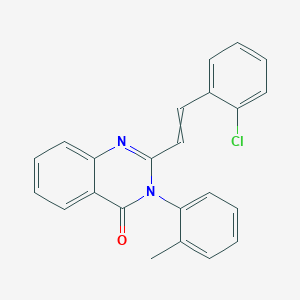 molecular formula C23H17ClN2O B506226 2-[2-(2-chlorophenyl)vinyl]-3-(2-methylphenyl)-4(3H)-quinazolinone 