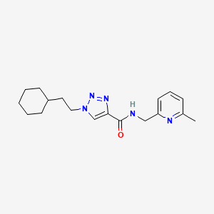 molecular formula C18H25N5O B5062263 1-(2-cyclohexylethyl)-N-[(6-methyl-2-pyridinyl)methyl]-1H-1,2,3-triazole-4-carboxamide 