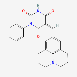 molecular formula C23H21N3O3 B5062271 1-phenyl-5-(2,3,6,7-tetrahydro-1H,5H-pyrido[3,2,1-ij]quinolin-9-ylmethylene)-2,4,6(1H,3H,5H)-pyrimidinetrione 