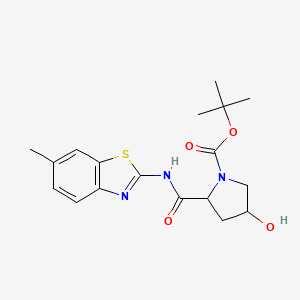 molecular formula C18H23N3O4S B5062280 tert-butyl 4-hydroxy-2-{[(6-methyl-1,3-benzothiazol-2-yl)amino]carbonyl}-1-pyrrolidinecarboxylate 
