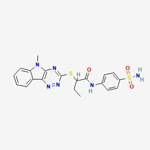 molecular formula C20H20N6O3S2 B5062311 N-[4-(aminosulfonyl)phenyl]-2-[(5-methyl-5H-[1,2,4]triazino[5,6-b]indol-3-yl)thio]butanamide 
