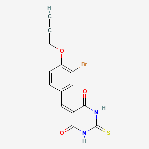 molecular formula C14H9BrN2O3S B5062313 5-[3-bromo-4-(2-propyn-1-yloxy)benzylidene]-2-thioxodihydro-4,6(1H,5H)-pyrimidinedione 