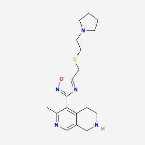 6-methyl-5-[5-({[2-(1-pyrrolidinyl)ethyl]thio}methyl)-1,2,4-oxadiazol-3-yl]-1,2,3,4-tetrahydro-2,7-naphthyridine bis(trifluoroacetate)