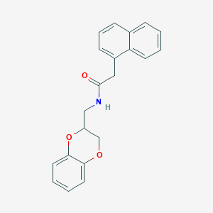 molecular formula C21H19NO3 B506232 N-(2,3-dihydro-1,4-benzodioxin-2-ylmethyl)-2-(1-naphthyl)acetamide 