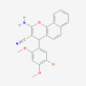 molecular formula C22H17BrN2O3 B5062335 2-amino-4-(5-bromo-2,4-dimethoxyphenyl)-4H-benzo[h]chromene-3-carbonitrile 