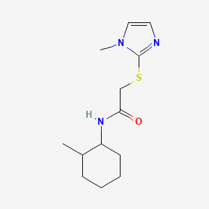 molecular formula C13H21N3OS B5062347 N-(2-methylcyclohexyl)-2-[(1-methyl-1H-imidazol-2-yl)thio]acetamide 