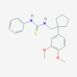 molecular formula C21H26N2O2S B506235 N-{[1-(3,4-dimethoxyphenyl)cyclopentyl]methyl}-N'-phenylthiourea 