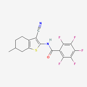 molecular formula C17H11F5N2OS B5062353 N-(3-cyano-6-methyl-4,5,6,7-tetrahydro-1-benzothien-2-yl)-2,3,4,5,6-pentafluorobenzamide 