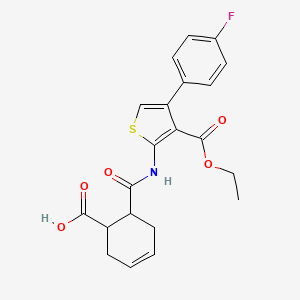 molecular formula C21H20FNO5S B5062357 6-({[3-(ethoxycarbonyl)-4-(4-fluorophenyl)-2-thienyl]amino}carbonyl)-3-cyclohexene-1-carboxylic acid 