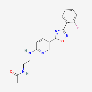 molecular formula C17H16FN5O2 B5062366 N-[2-({5-[3-(2-fluorophenyl)-1,2,4-oxadiazol-5-yl]-2-pyridinyl}amino)ethyl]acetamide 