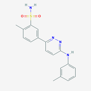 molecular formula C18H18N4O2S B5062372 2-methyl-5-{6-[(3-methylphenyl)amino]-3-pyridazinyl}benzenesulfonamide 