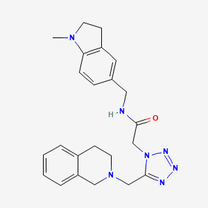 molecular formula C23H27N7O B5062400 2-[5-(3,4-dihydro-2(1H)-isoquinolinylmethyl)-1H-tetrazol-1-yl]-N-[(1-methyl-2,3-dihydro-1H-indol-5-yl)methyl]acetamide 