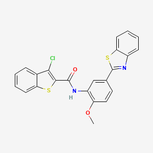 molecular formula C23H15ClN2O2S2 B5062404 N-[5-(1,3-benzothiazol-2-yl)-2-methoxyphenyl]-3-chloro-1-benzothiophene-2-carboxamide 