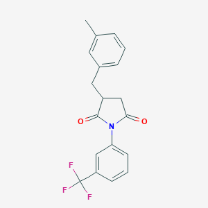 molecular formula C19H16F3NO2 B506242 3-(3-Methylbenzyl)-1-[3-(trifluoromethyl)phenyl]pyrrolidine-2,5-dione 