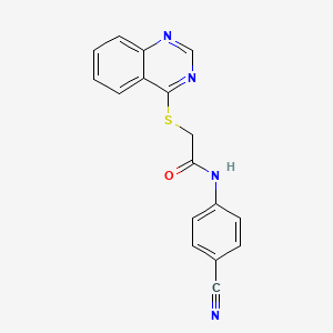 molecular formula C17H12N4OS B5062425 N-(4-cyanophenyl)-2-(quinazolin-4-ylthio)acetamide 