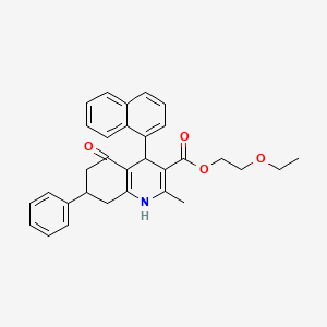 molecular formula C31H31NO4 B5062443 2-ethoxyethyl 2-methyl-4-(1-naphthyl)-5-oxo-7-phenyl-1,4,5,6,7,8-hexahydro-3-quinolinecarboxylate 