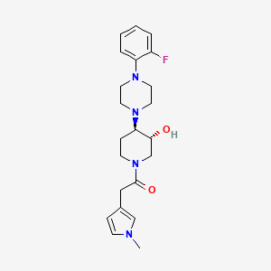 molecular formula C22H29FN4O2 B5062446 (3R*,4R*)-4-[4-(2-fluorophenyl)-1-piperazinyl]-1-[(1-methyl-1H-pyrrol-3-yl)acetyl]-3-piperidinol 