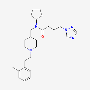 molecular formula C26H39N5O B5062474 N-cyclopentyl-N-({1-[2-(2-methylphenyl)ethyl]-4-piperidinyl}methyl)-4-(1H-1,2,4-triazol-1-yl)butanamide 
