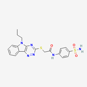 molecular formula C20H20N6O3S2 B5062487 N-[4-(aminosulfonyl)phenyl]-2-[(5-propyl-5H-[1,2,4]triazino[5,6-b]indol-3-yl)thio]acetamide 