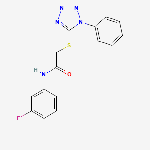 molecular formula C16H14FN5OS B5062513 N-(3-fluoro-4-methylphenyl)-2-[(1-phenyl-1H-tetrazol-5-yl)thio]acetamide 