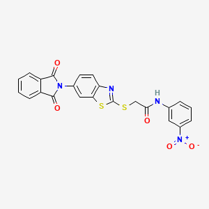 molecular formula C23H14N4O5S2 B5062539 2-{[6-(1,3-dioxo-1,3-dihydro-2H-isoindol-2-yl)-1,3-benzothiazol-2-yl]thio}-N-(3-nitrophenyl)acetamide 