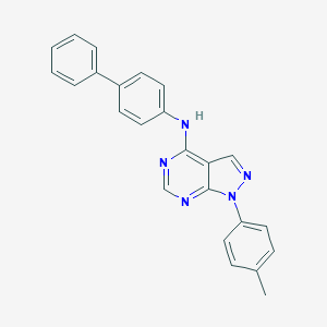 molecular formula C24H19N5 B506254 1-(4-methylphenyl)-N-(4-phenylphenyl)pyrazolo[3,4-d]pyrimidin-4-amine CAS No. 383900-24-1