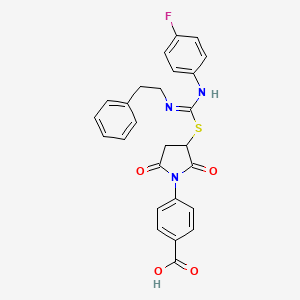 molecular formula C26H22FN3O4S B5062548 4-[3-({[(4-fluorophenyl)imino][(2-phenylethyl)amino]methyl}thio)-2,5-dioxo-1-pyrrolidinyl]benzoic acid 