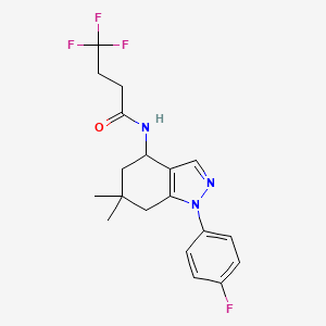 molecular formula C19H21F4N3O B5062556 4,4,4-trifluoro-N-[1-(4-fluorophenyl)-6,6-dimethyl-4,5,6,7-tetrahydro-1H-indazol-4-yl]butanamide 