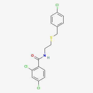 molecular formula C16H14Cl3NOS B5062561 2,4-dichloro-N-{2-[(4-chlorobenzyl)thio]ethyl}benzamide 