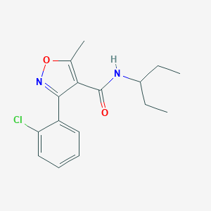 molecular formula C16H19ClN2O2 B506257 3-(2-chlorophenyl)-5-methyl-N-(pentan-3-yl)-1,2-oxazole-4-carboxamide CAS No. 349613-37-2