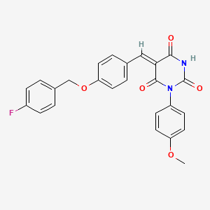 molecular formula C25H19FN2O5 B5062582 5-{4-[(4-fluorobenzyl)oxy]benzylidene}-1-(4-methoxyphenyl)-2,4,6(1H,3H,5H)-pyrimidinetrione 