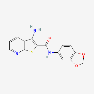 molecular formula C15H11N3O3S B5062586 3-amino-N-1,3-benzodioxol-5-ylthieno[2,3-b]pyridine-2-carboxamide 