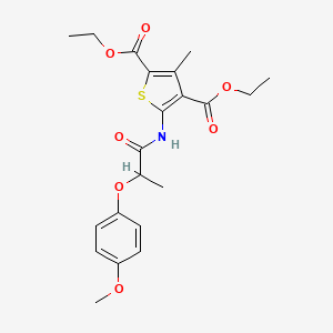 molecular formula C21H25NO7S B5062603 diethyl 5-{[2-(4-methoxyphenoxy)propanoyl]amino}-3-methyl-2,4-thiophenedicarboxylate 