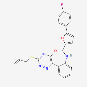 molecular formula C23H17FN4O2S B5062609 3-(allylthio)-6-[5-(4-fluorophenyl)-2-furyl]-6,7-dihydro[1,2,4]triazino[5,6-d][3,1]benzoxazepine 