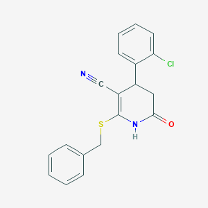 molecular formula C19H15ClN2OS B5062620 2-(benzylthio)-4-(2-chlorophenyl)-6-oxo-1,4,5,6-tetrahydro-3-pyridinecarbonitrile CAS No. 5312-37-8