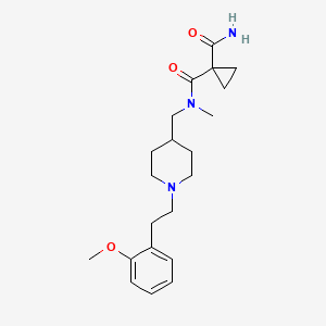 molecular formula C21H31N3O3 B5062634 N~1~-({1-[2-(2-methoxyphenyl)ethyl]-4-piperidinyl}methyl)-N~1~-methyl-1,1-cyclopropanedicarboxamide 