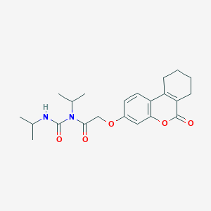 molecular formula C22H28N2O5 B5062648 N-isopropyl-N-[(isopropylamino)carbonyl]-2-[(6-oxo-7,8,9,10-tetrahydro-6H-benzo[c]chromen-3-yl)oxy]acetamide 
