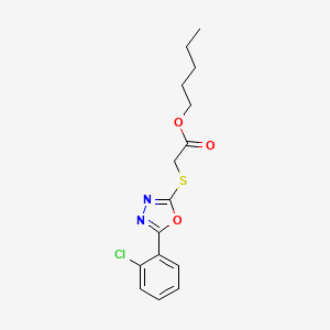molecular formula C15H17ClN2O3S B5062651 pentyl {[5-(2-chlorophenyl)-1,3,4-oxadiazol-2-yl]thio}acetate 