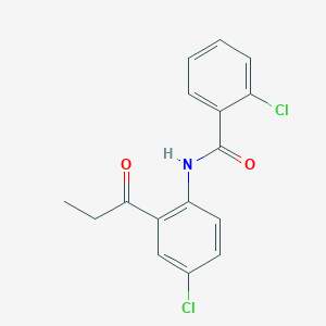 molecular formula C16H13Cl2NO2 B5062667 2-chloro-N-(4-chloro-2-propionylphenyl)benzamide 